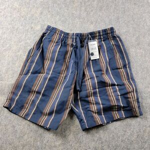 Todd Snyder Weekend Shorts 7” Brown Striped Size XS Navy Blue